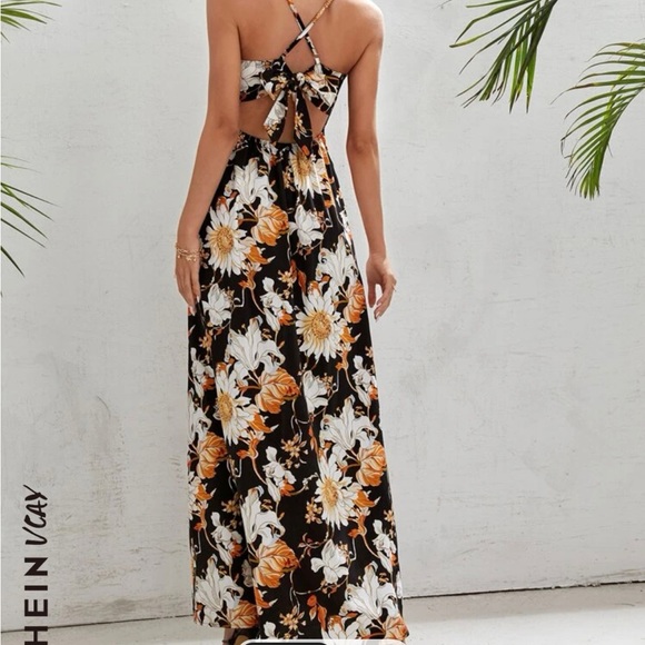Floral Maxi with High Split - Picture 2 of 2